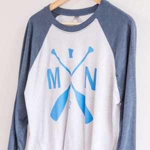 Sota Womens Clothing 3/4 Sleeve Baseball T-Shirt Minnesota Oar Shirt